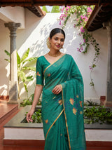 MIMOSA Rama Banarasi Art Silk Saree — pose 10 styling detail