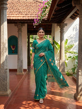MIMOSA Rama Banarasi Art Silk Saree — pose 6 styling detail