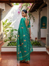 MIMOSA Rama Banarasi Art Silk Saree — pose 7 styling detail