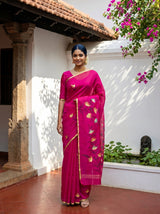 MIMOSA Rani Banarasi Art Silk Saree — Model lifestyle pose 1