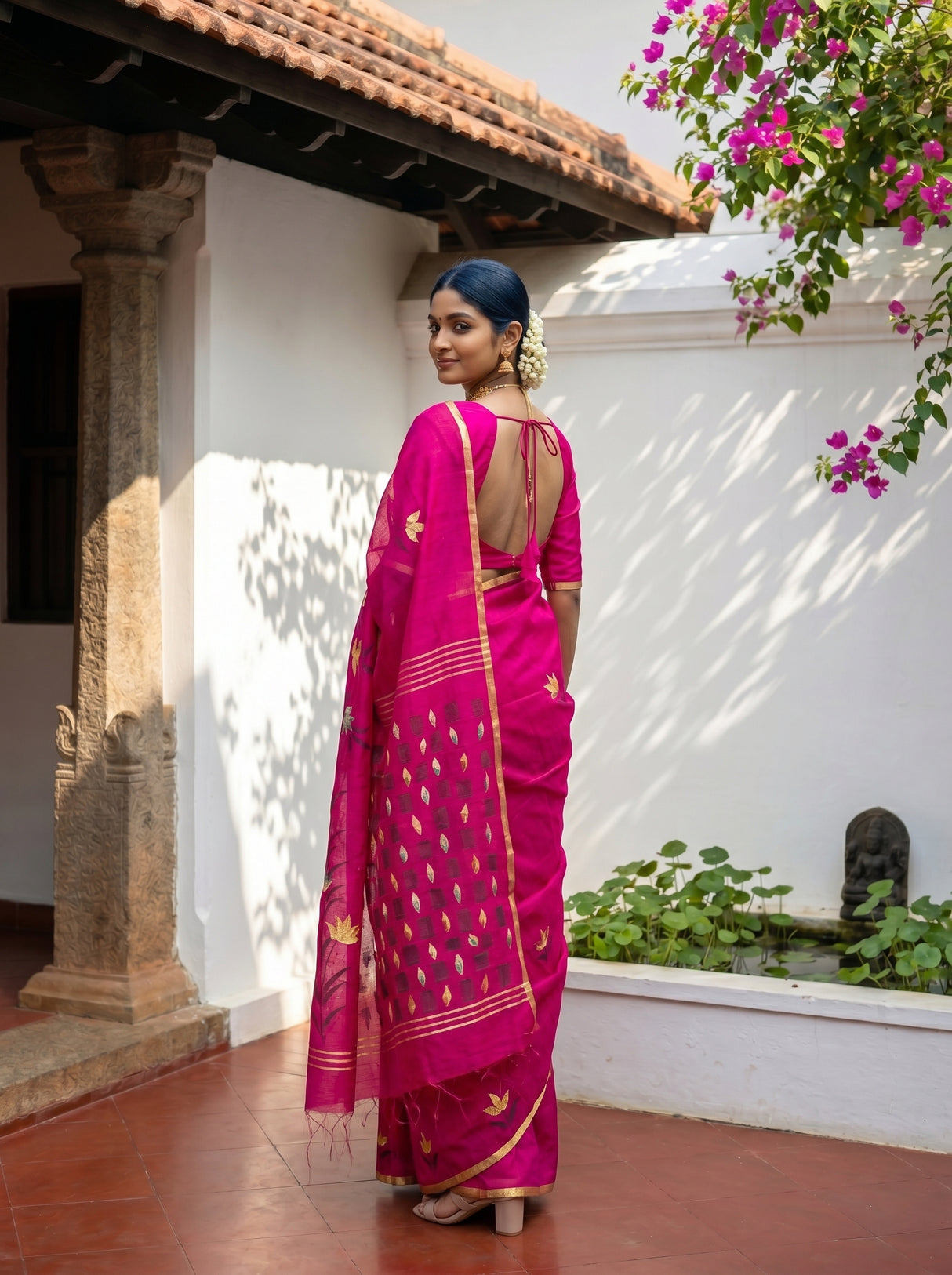 MIMOSA Rani Banarasi Art Silk Saree — pose 7 styling detail