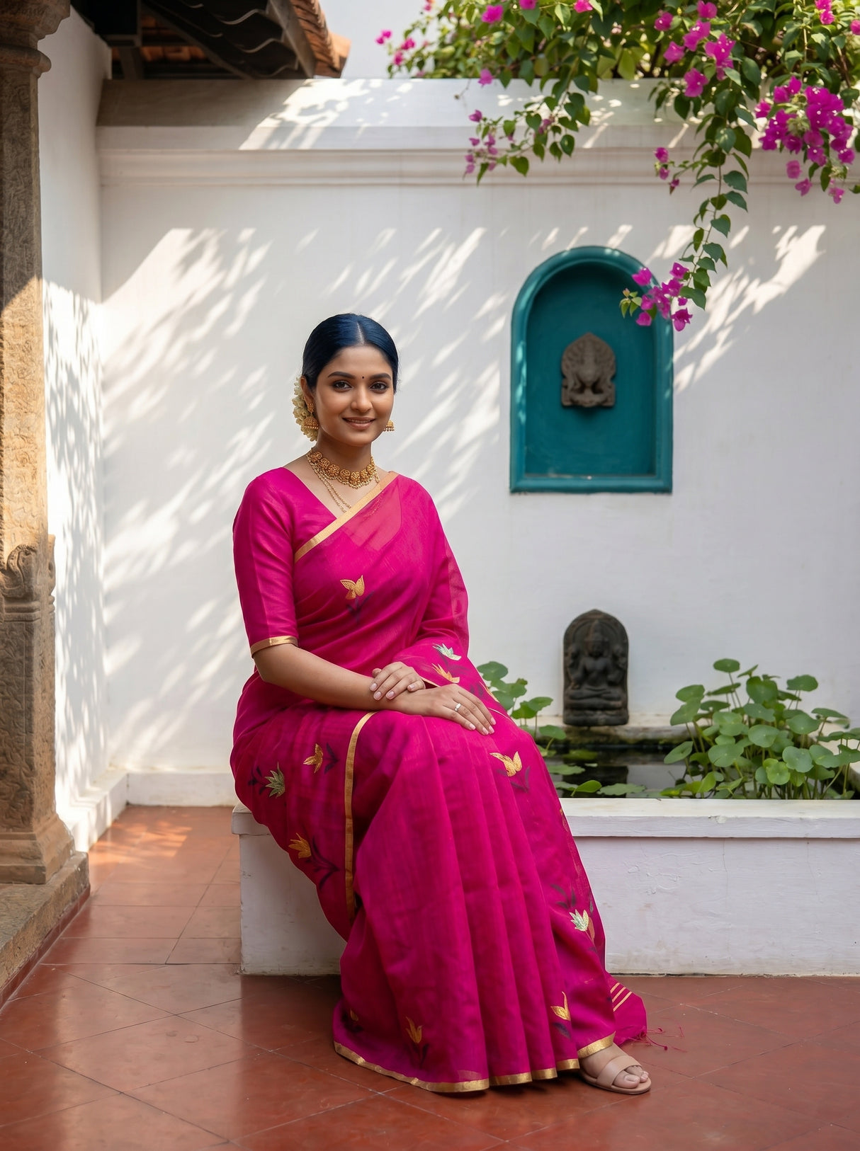 MIMOSA Rani Banarasi Art Silk Saree — pose 8 styling detail