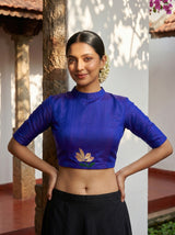 MIMOSA Violet Banarasi Art Silk Saree — blouse close-up