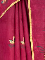 MIMOSA Wine Banarasi Art Silk Saree — fleets shot full lifestyle