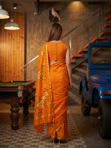 MIMOSA Gold Banarasi Art Silk Saree — pose 2 styling detail