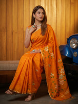 MIMOSA Gold Banarasi Art Silk Saree — pose 8 styling detail