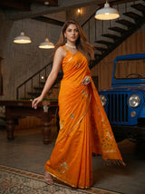 MIMOSA Gold Banarasi Art Silk Saree — pose 9 styling detail