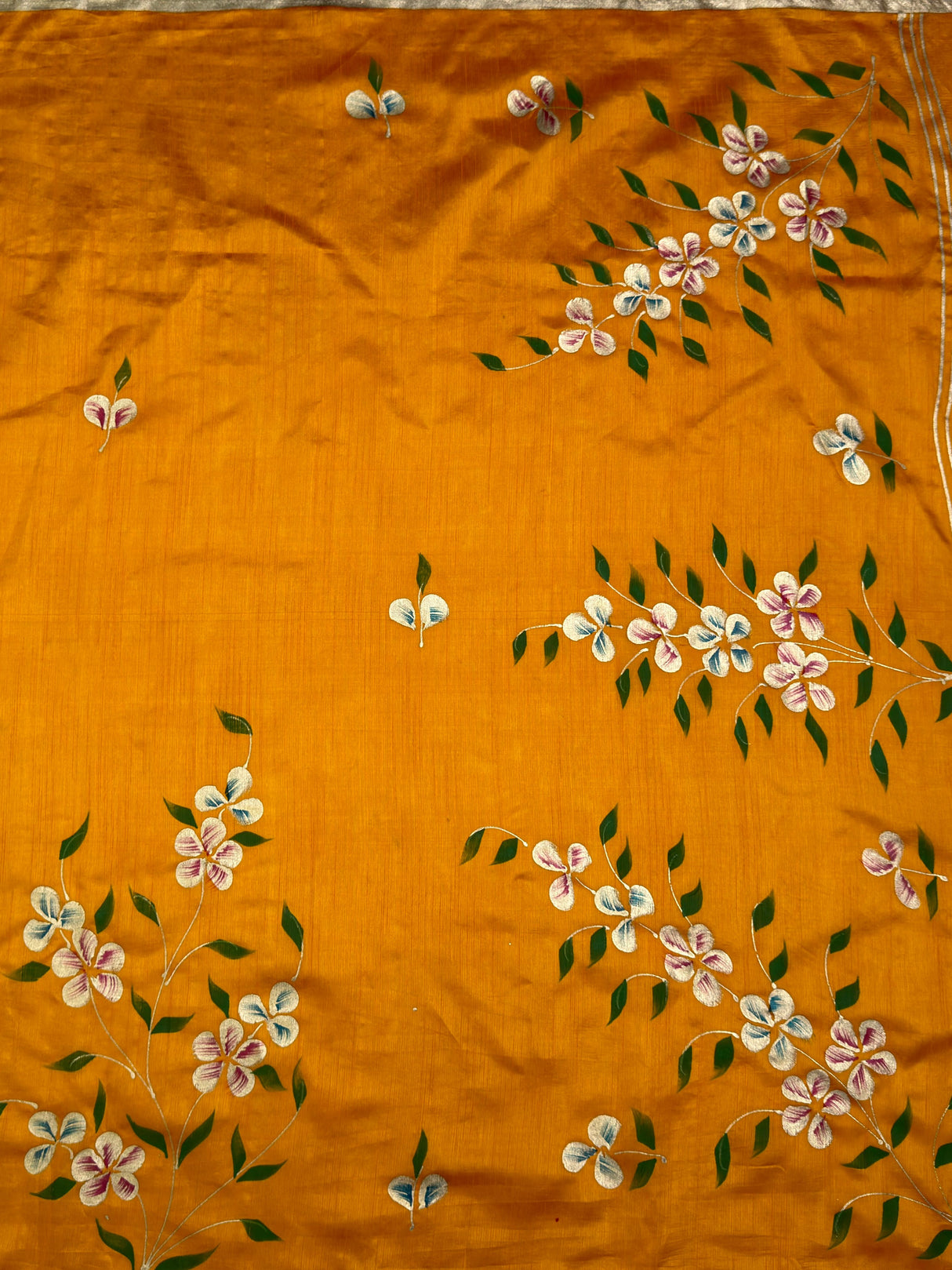 MIMOSA Gold Banarasi Art Silk Saree — pallu and zari work detail