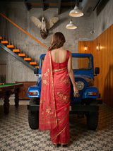 MIMOSA Gajari Banarasi Art Silk Saree — pose 2 styling detail