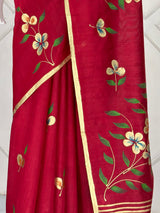 MIMOSA Maroon Banarasi Art Silk Saree — fleets shot full lifestyle