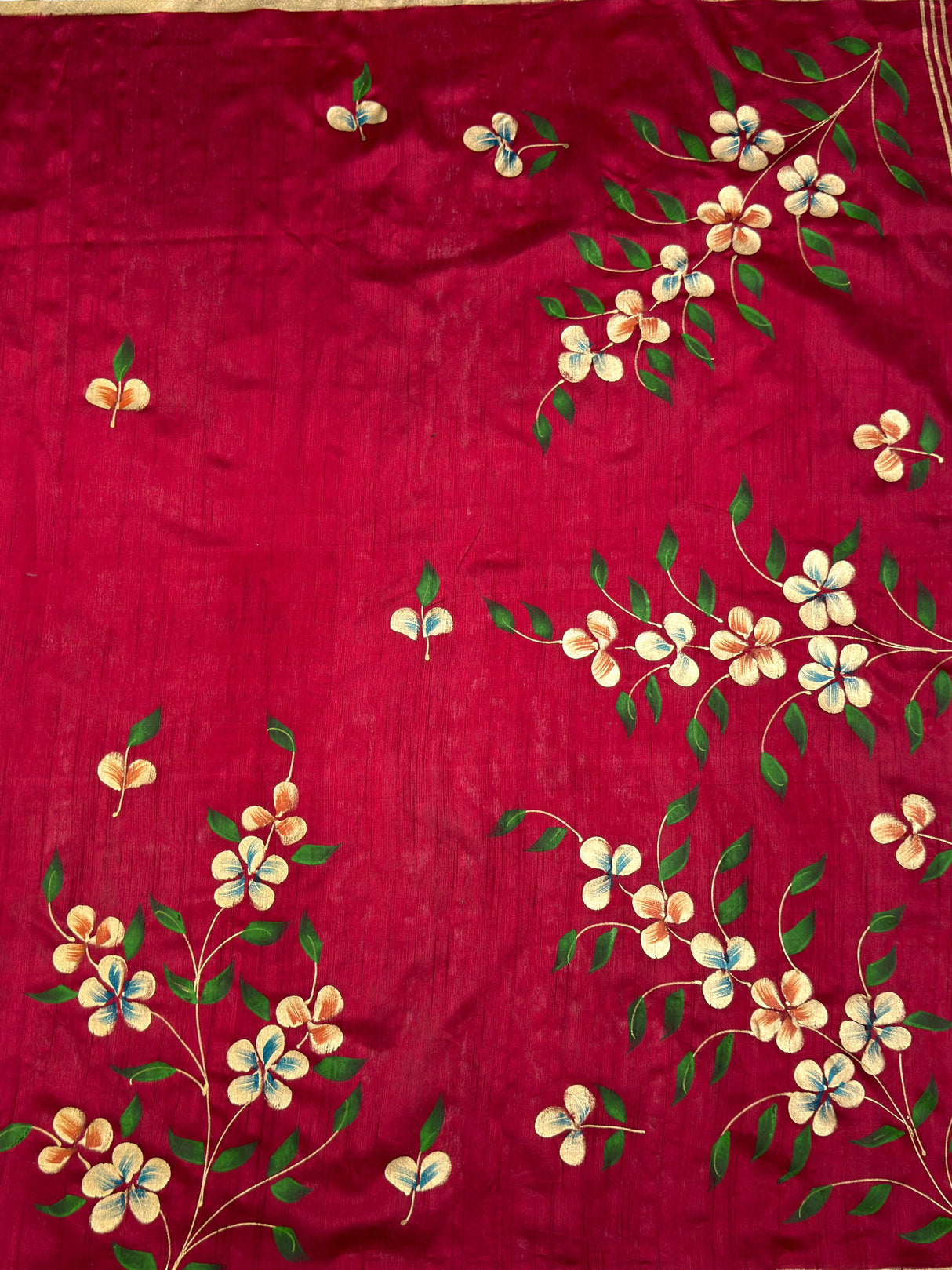 MIMOSA Maroon Banarasi Art Silk Saree — pallu and zari work detail