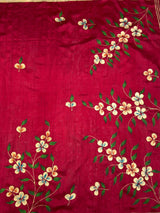MIMOSA Maroon Banarasi Art Silk Saree — pallu and zari work detail