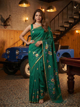 MIMOSA Rama Banarasi Art Silk Saree — pose 4 styling detail