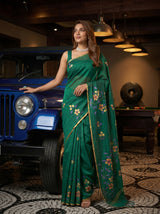 MIMOSA Rama Banarasi Art Silk Saree — pose 5 styling detail