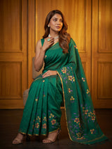 MIMOSA Rama Banarasi Art Silk Saree — pose 8 styling detail