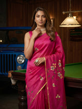 MIMOSA Rani Banarasi Art Silk Saree — pose 10 styling detail