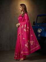 MIMOSA Rani Banarasi Art Silk Saree — pose 3 styling detail