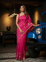 MIMOSA Rani Banarasi Art Silk Saree — pose 5 styling detail