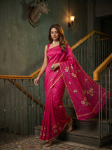MIMOSA Rani Banarasi Art Silk Saree — pose 6 styling detail