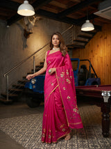 MIMOSA Rani Banarasi Art Silk Saree — pose 9 styling detail