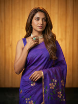 MIMOSA Violet Banarasi Art Silk Saree — pose 10 styling detail