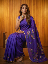 MIMOSA Violet Banarasi Art Silk Saree — pose 8 styling detail