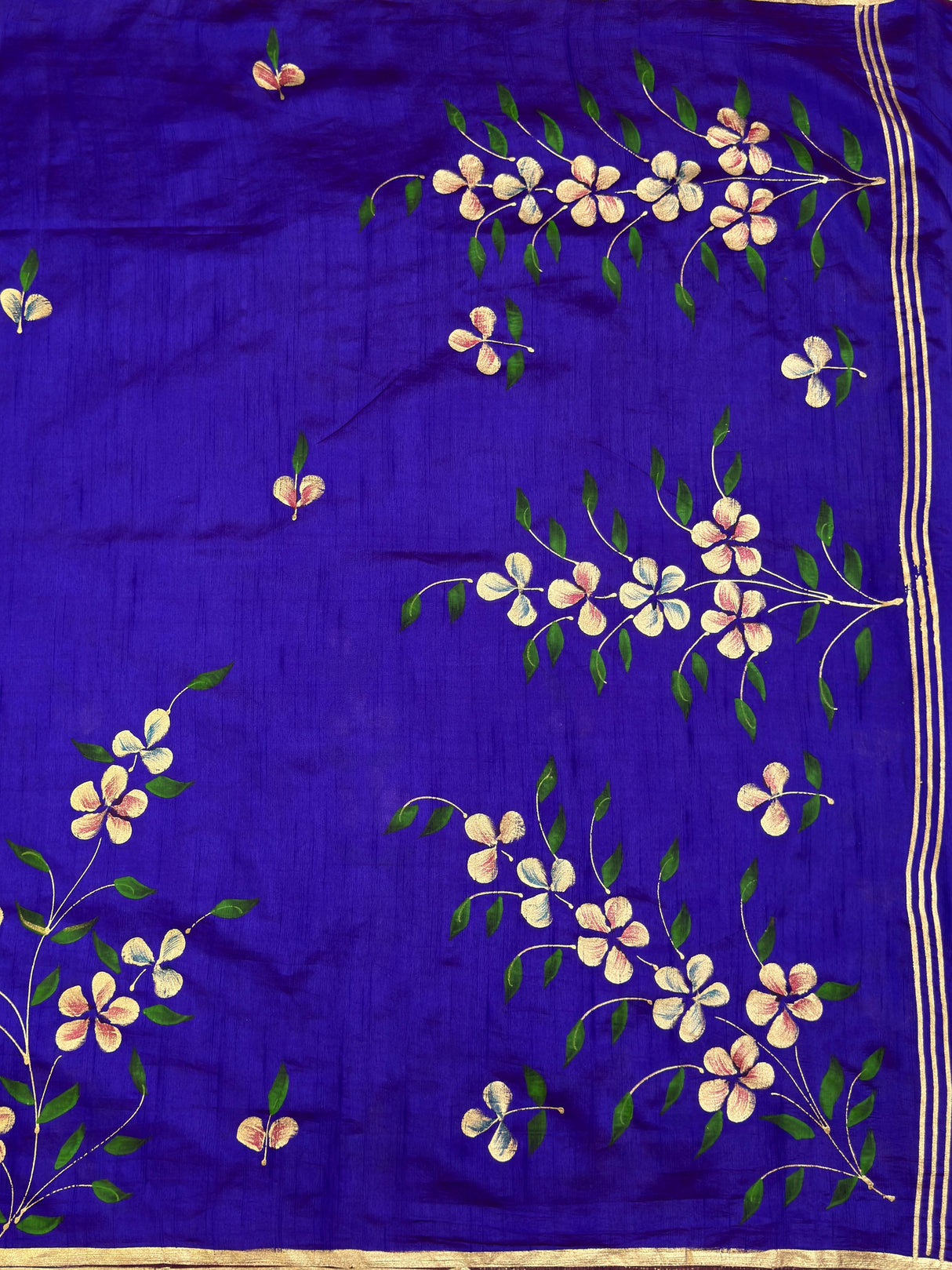 MIMOSA Violet Banarasi Art Silk Saree — pallu and zari work detail