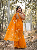 MIMOSA Gold Banarasi Art Silk Saree — pose 7 styling detail