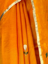 MIMOSA Gold Banarasi Art Silk Saree — fleets shot full lifestyle