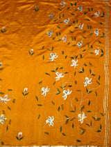 MIMOSA Gold Banarasi Art Silk Saree — pallu and zari work detail