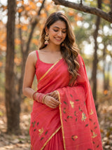 MIMOSA Gajari Banarasi Art Silk Saree — pose 10 styling detail