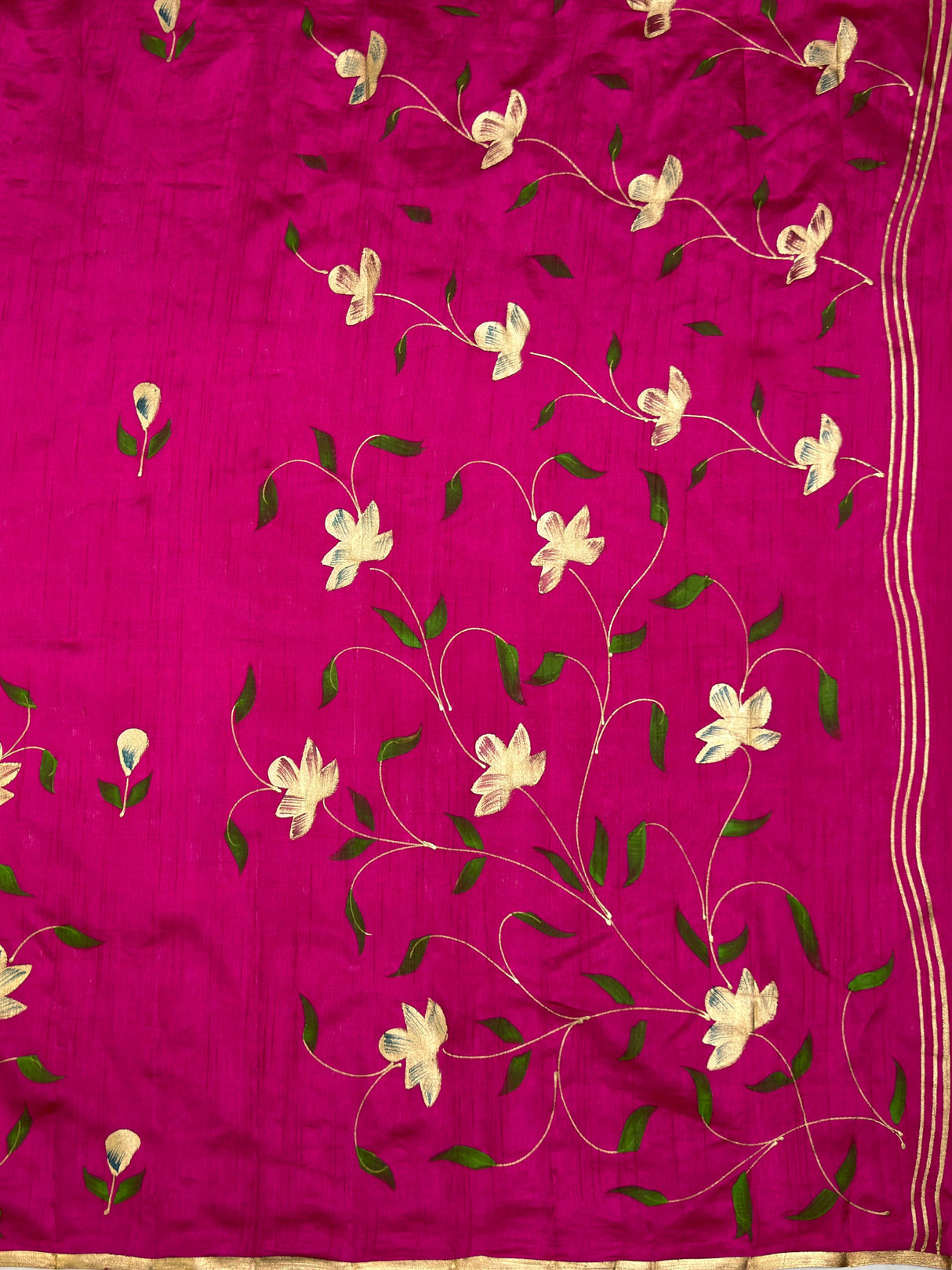 MIMOSA Rani Banarasi Art Silk Saree — pallu and zari work detail