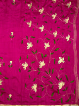 MIMOSA Rani Banarasi Art Silk Saree — pallu and zari work detail