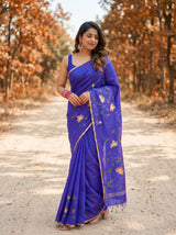 MIMOSA Violet Banarasi Art Silk Saree — pose 9 styling detail