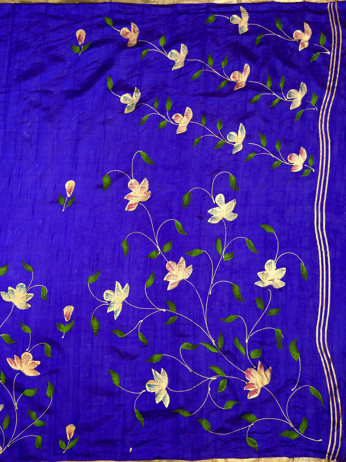 MIMOSA Violet Banarasi Art Silk Saree — pallu and zari work detail
