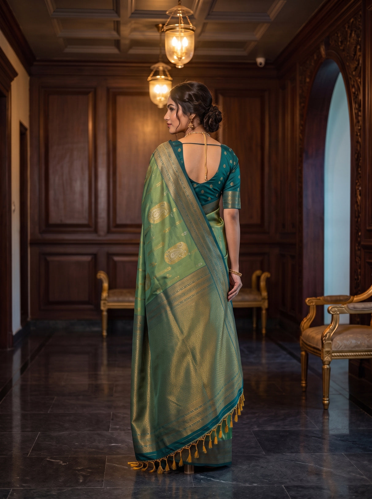 MIMOSA Green Saree Saree — pose 9 styling detail