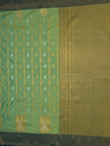 MIMOSA Green Saree Saree — pallu and zari work detail