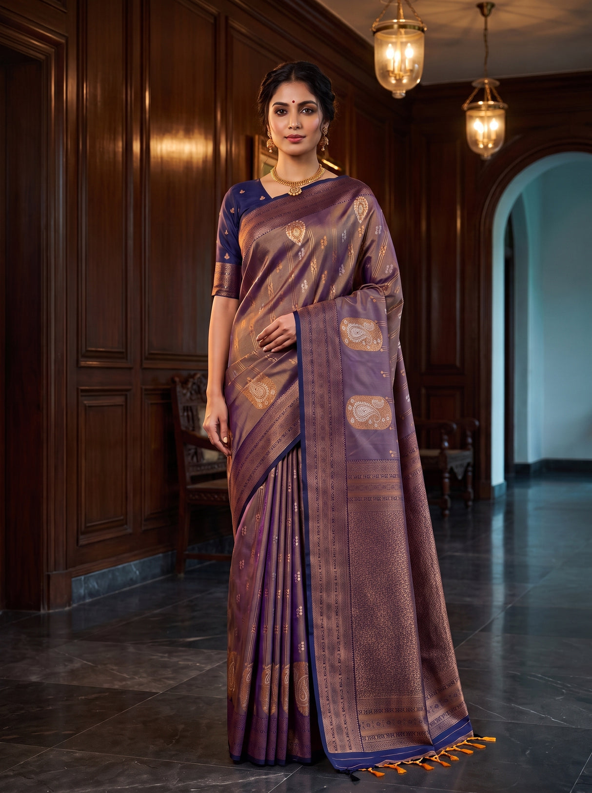 MIMOSA Grey Saree Saree — pose 10 styling detail