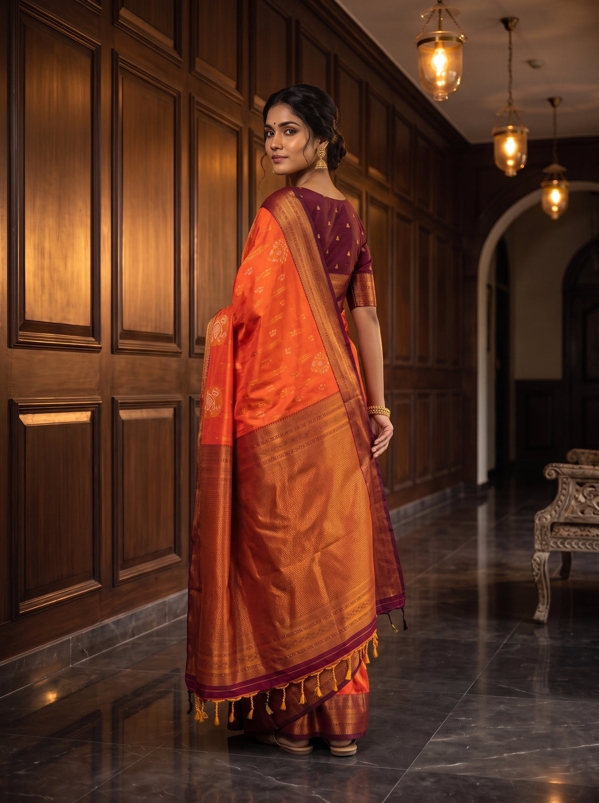 MIMOSA Mustard Saree Saree — pose 9 styling detail