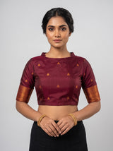 MIMOSA Mustard Saree Saree — blouse close-up