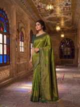 MIMOSA Olive Saree Saree — pose 3 styling detail