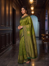 MIMOSA Olive Saree Saree — pose 5 styling detail