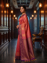 MIMOSA Peach Saree Saree — pose 3 styling detail
