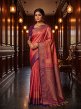 MIMOSA Peach Saree Saree — pose 5 styling detail