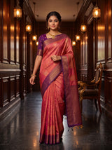 MIMOSA Peach Saree Saree — pose 7 styling detail