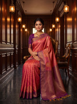 MIMOSA Peach Saree Saree — pose 8 styling detail