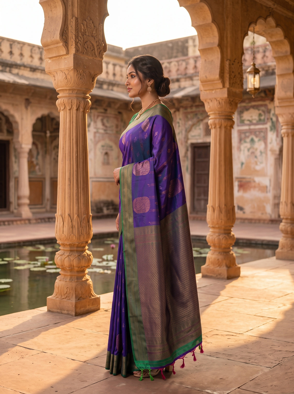 MIMOSA Purple Saree Saree — pose 3 styling detail