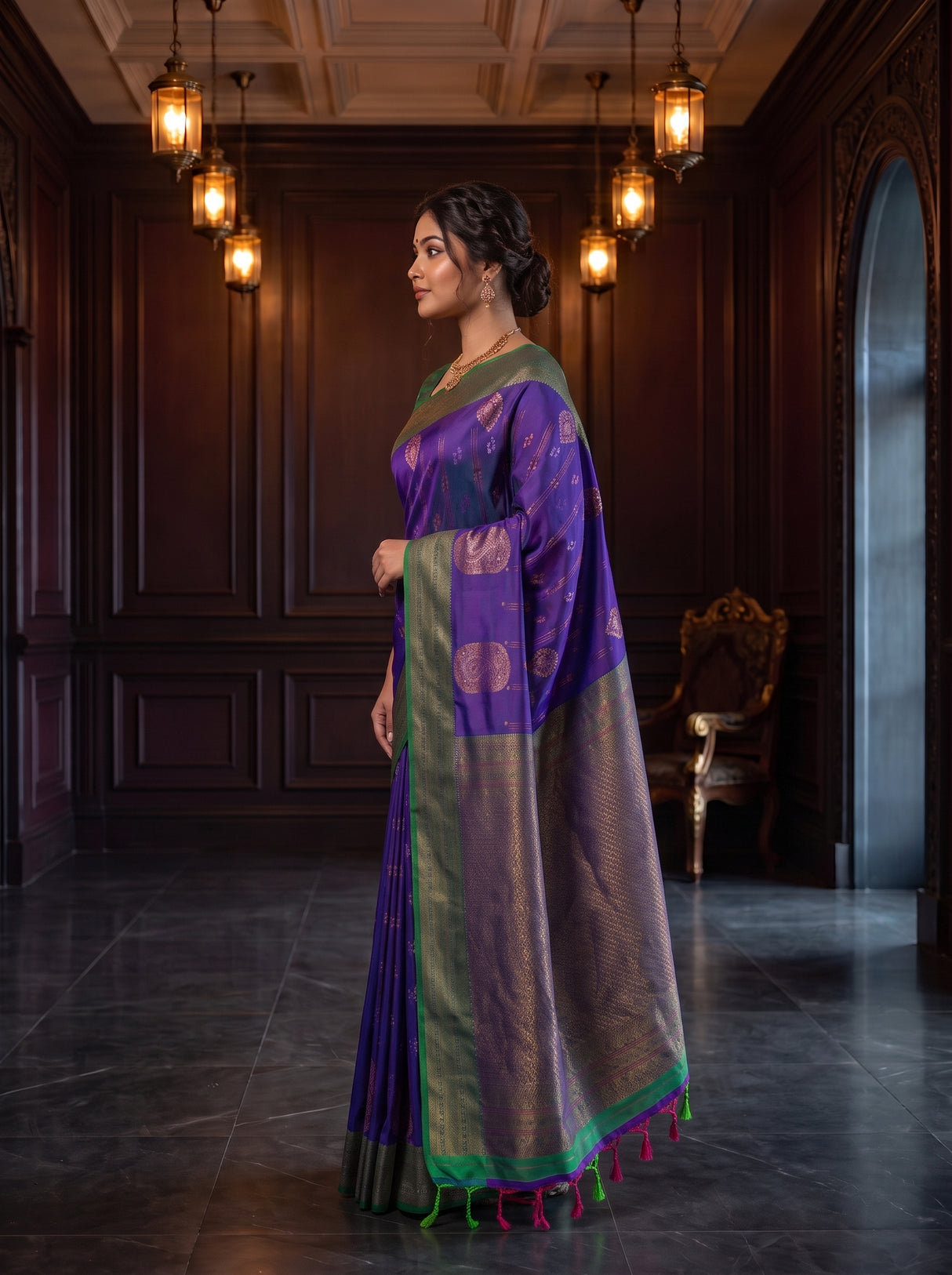 MIMOSA Purple Saree Saree — pose 6 styling detail