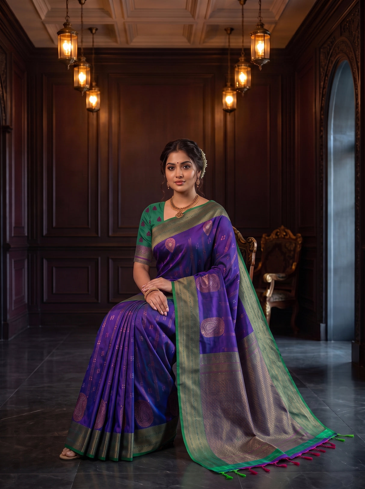 MIMOSA Purple Saree Saree — pose 8 styling detail