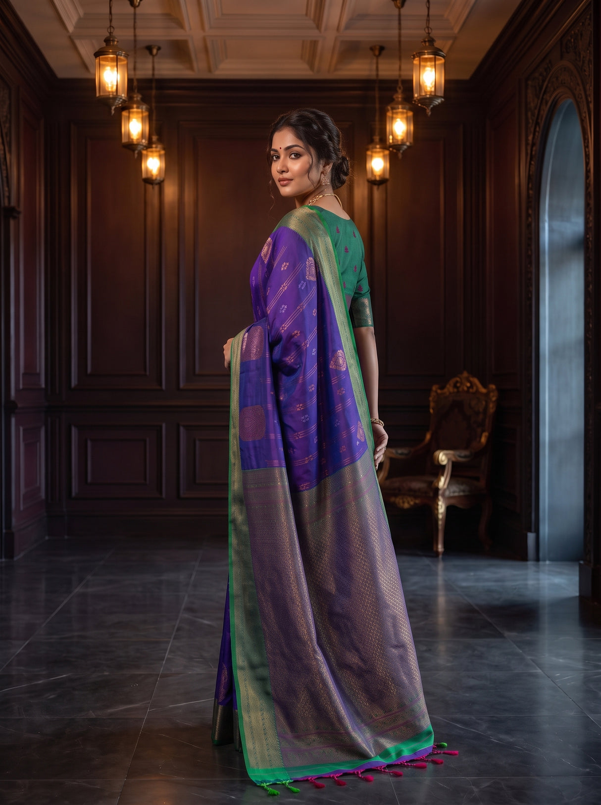 MIMOSA Purple Saree Saree — pose 9 styling detail